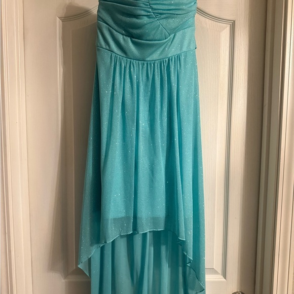 Ruby Rox Aqua High Low Dress - Picture 2 of 4